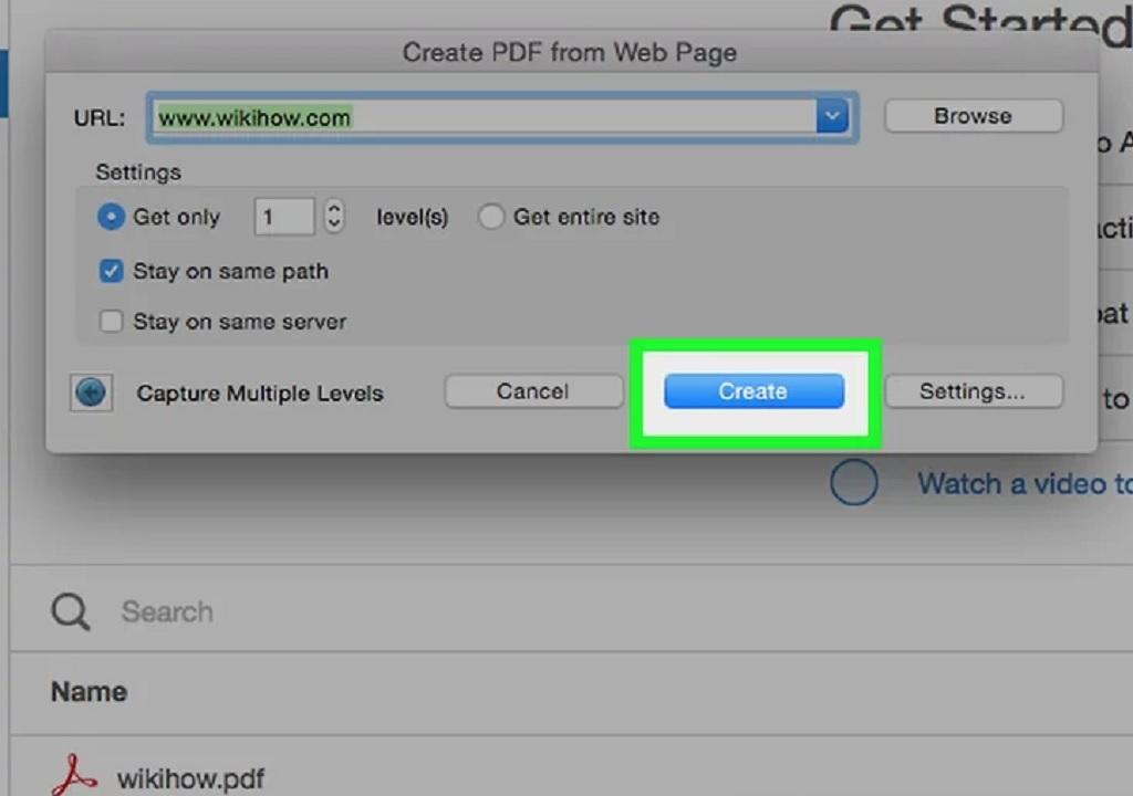 تحويل صفحة الويب إلى PDF باستخدام Adobe Acrobat