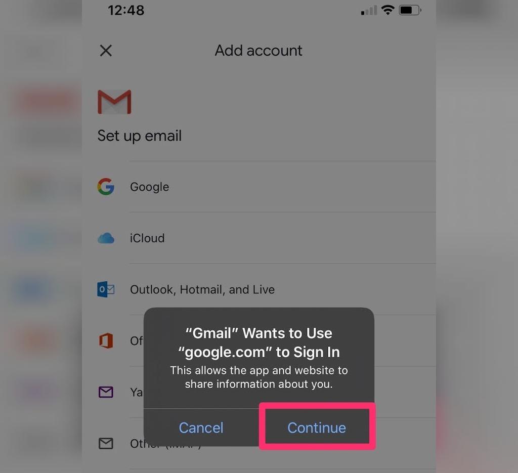  قم بتسجيل الدخول إلى حساب Gmail الخاص بك على هاتفك