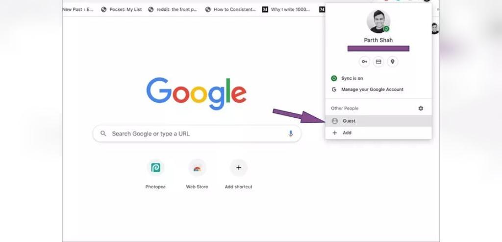 استخدم وضع الضيف أو Profile Switcher في Google Chrome