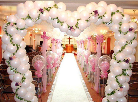 زينة بالون ، زينة بالون الزفاف ، أفكار جميلة لديكور بالون الاحتفال بالزفاف