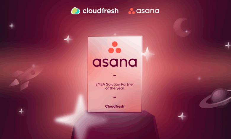 تكريم شركة Cloudfresh بجائزة “شريك الحلول للعام” في منطقة أوروبا والشرق الأوسط وإفريقيا من شركة Asana تكريم شركة Cloudfresh بجائزة “شريك الحلول للعام” في منطقة أوروبا والشرق الأوسط وإفريقيا من شركة Asana