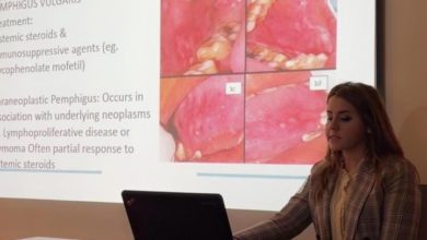 تدريسية في كلية طب المستنصرية تلقي محاضرة علمية عن الأعراض الفموية السريرية المصاحبة للأمراض الجلدية الشائعة تدريسية في كلية طب المستنصرية تلقي محاضرة علمية عن الأعراض الفموية السريرية المصاحبة للأمراض الجلدية الشائعة