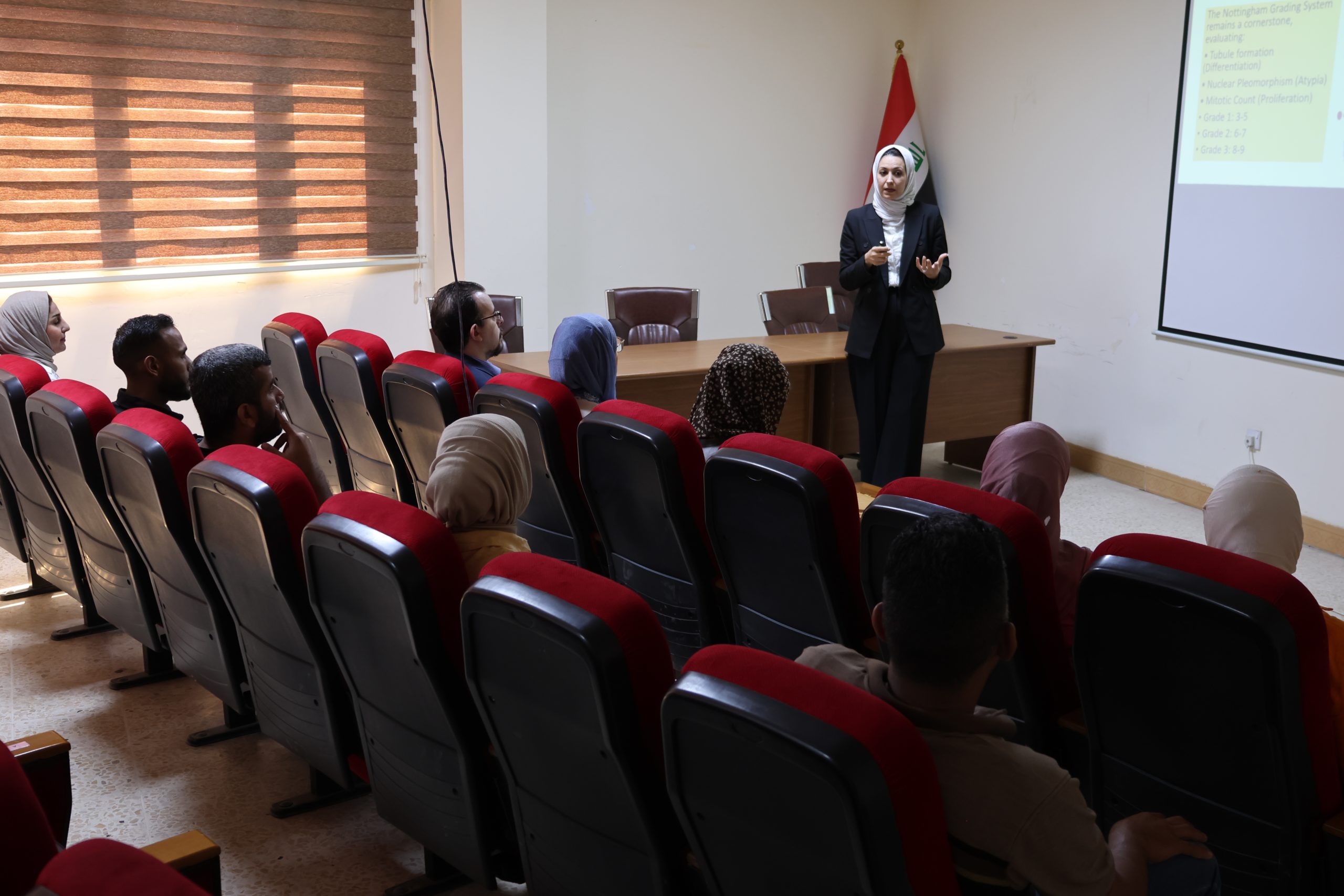 محاضرة علمية في كلية طب المستنصرية عن التصنيف الجزيئي لأورام الثدي محاضرة علمية في كلية طب المستنصرية عن التصنيف الجزيئي لأورام الثدي